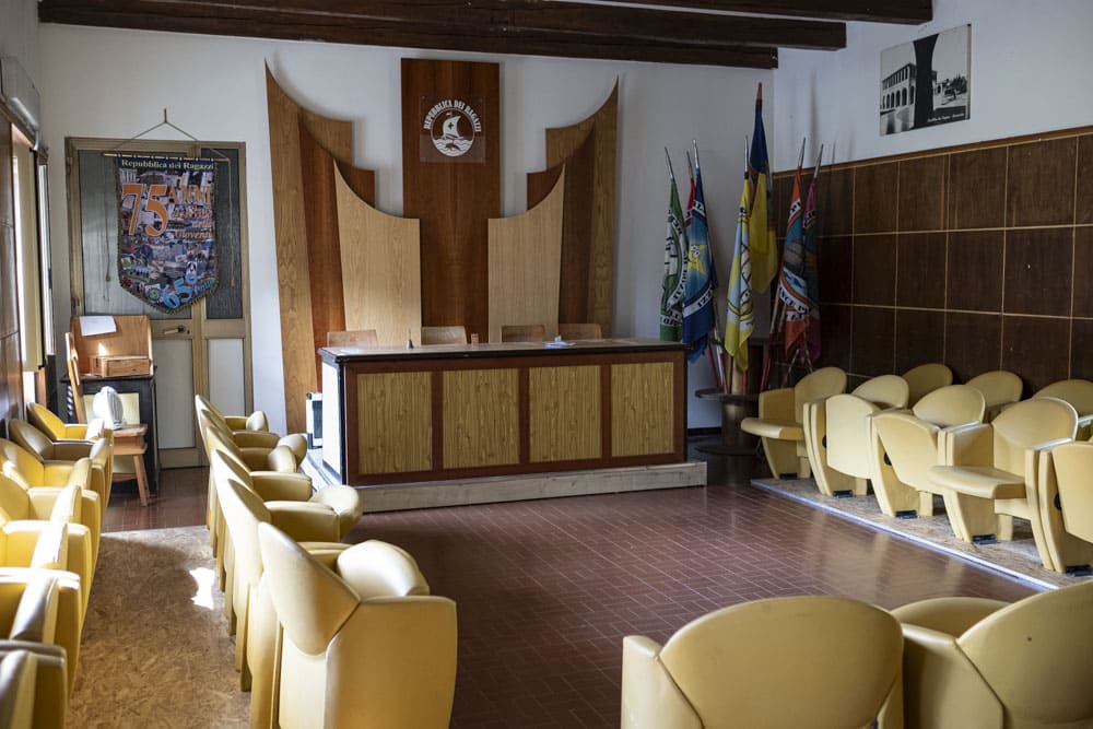 L'attuale sala dell'Assemblea della Repubblica dei Ragazzi.
Foto: Giulia Bucelli.