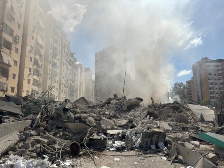 Bombardamento a Beirut, foto di Sabato Angieri