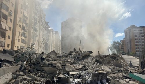 Bombardamento a Beirut, foto di Sabato Angieri