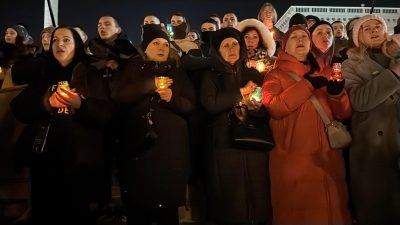 Commemorazione per i soldati caduti a Kiev, 25 febbraio 2025. Foto di Sabato Angieri