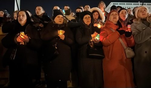 Commemorazione per i soldati caduti a Kiev, 25 febbraio 2025. Foto di Sabato Angieri